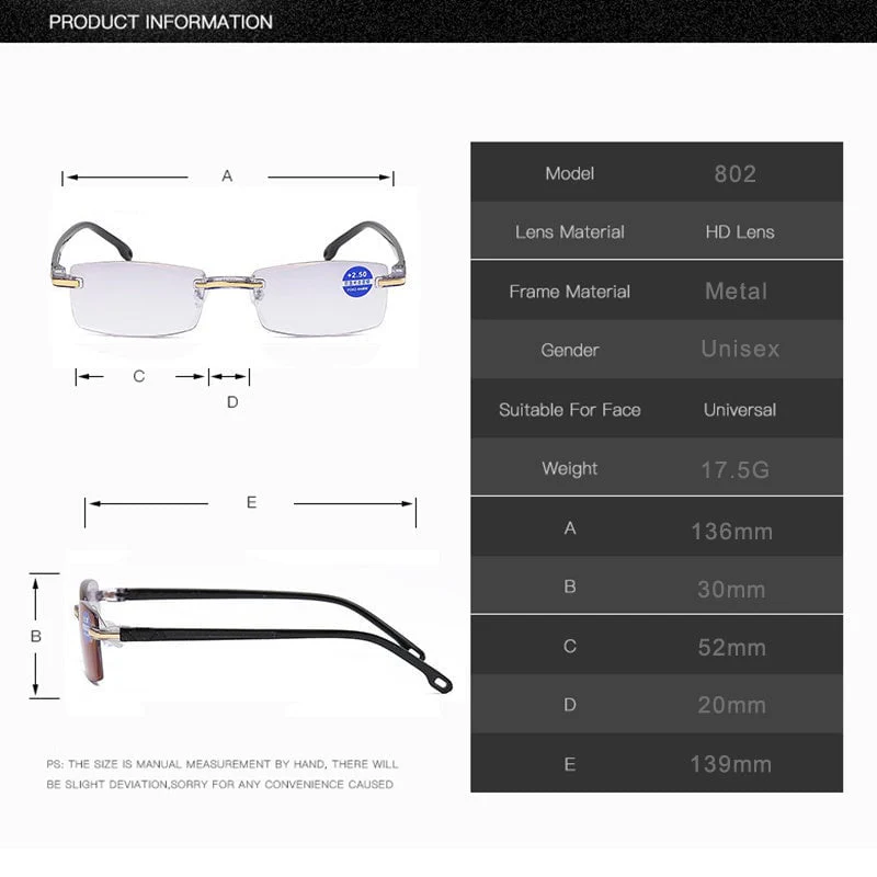 Progressive Reading Glasses | Ultra-Light Titanium Frame | Blue Light Filter & UV Protection - Image 3