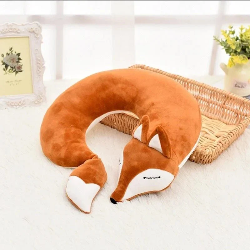 Reisekissen für Nacken für Kinder und Erwachsene | Superweiche ergonomische Unterstützung | Cartoon-Fuchs-Design | 30 cm - Image 10