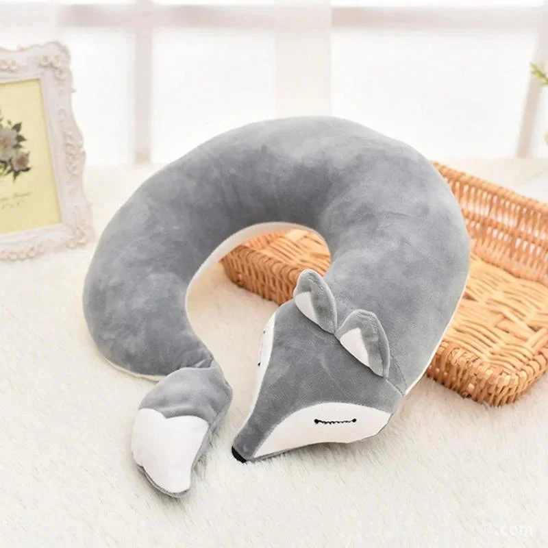 Reisekissen für Nacken für Kinder und Erwachsene | Superweiche ergonomische Unterstützung | Cartoon-Fuchs-Design | 30 cm - Image 11
