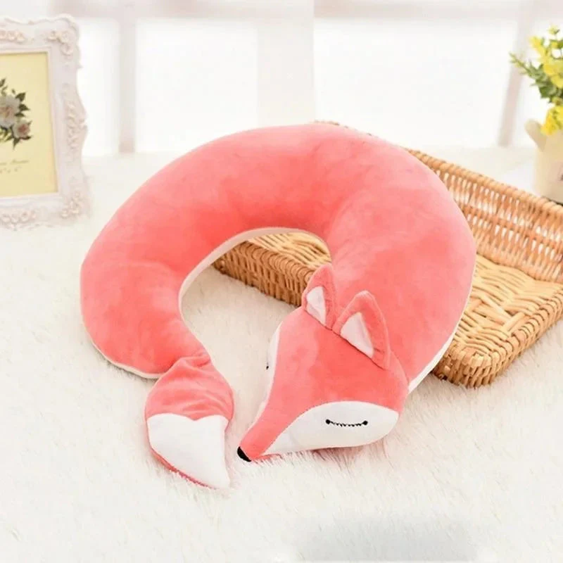 Reisekissen für Nacken für Kinder und Erwachsene | Superweiche ergonomische Unterstützung | Cartoon-Fuchs-Design | 30 cm - Image 7