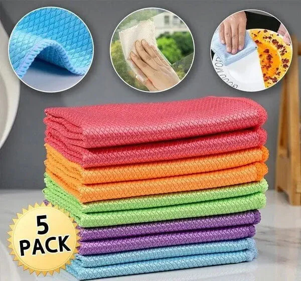 Reusable Cleaning Cloths 5-Pack | Streak-Free Microfiber Weave | Highly Absorbent & Quick-Drying - Image 6