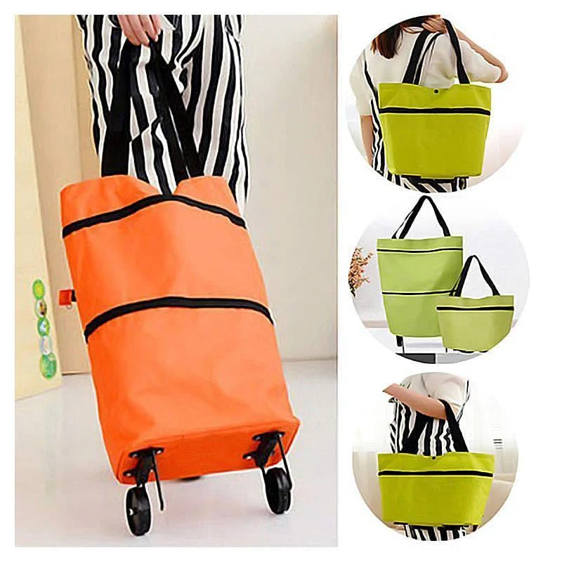 Rolling Shopping Bag | Expandable & Rollable | Water-Resistant Oxford Fabric | Wheels & Foldable