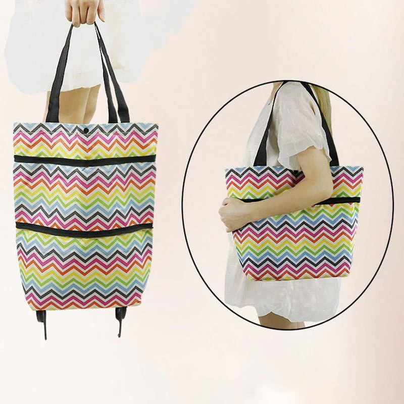 Rolling Shopping Bag | Expandable & Rollable | Water-Resistant Oxford Fabric | Wheels & Foldable - Image 3