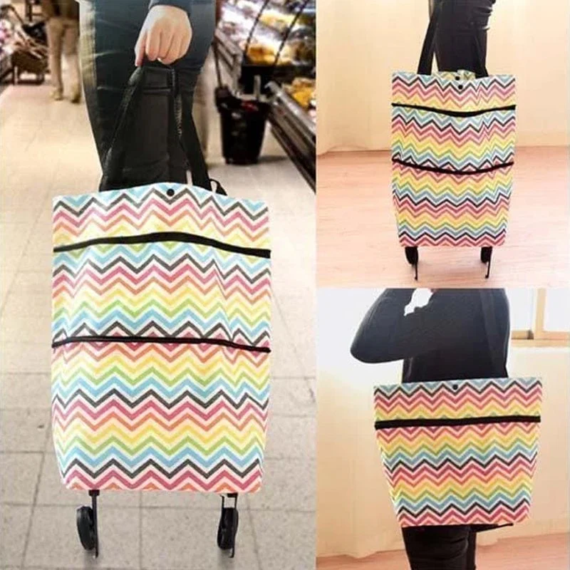 Rolling Shopping Bag | Expandable & Rollable | Water-Resistant Oxford Fabric | Wheels & Foldable - Image 4