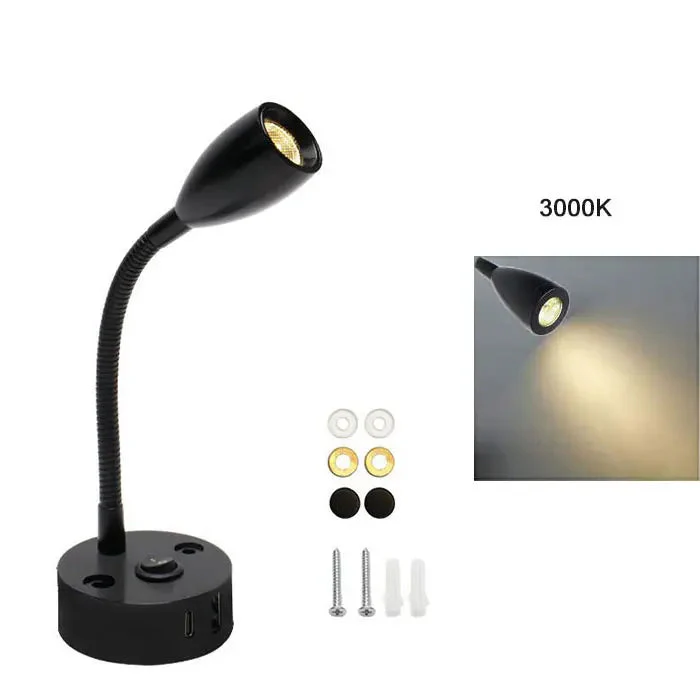 RV & Boat Reading Lamp | Flexible Gooseneck LED with USB-C Fast Charging | Aluminum, 12–24V - Image 7