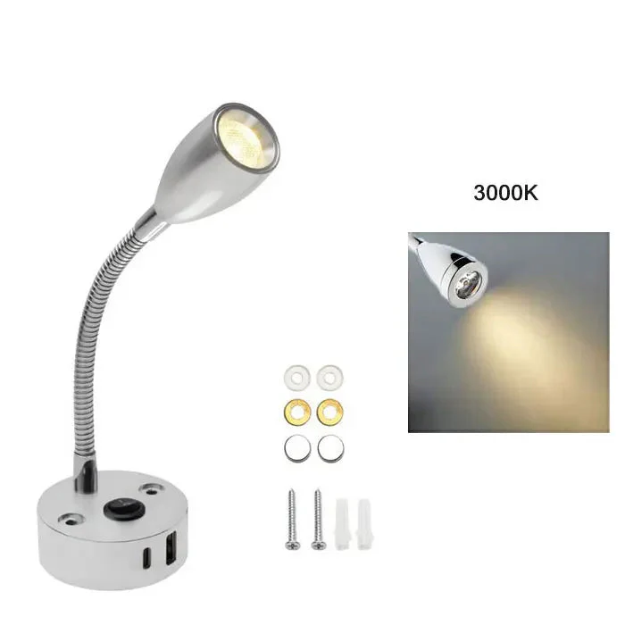 RV & Boat Reading Lamp | Flexible Gooseneck LED with USB-C Fast Charging | Aluminum, 12–24V - Image 9
