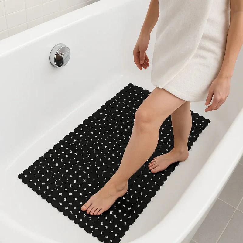 Shower & Bath Mat | Anti-Slip Textured Surface | Drainage Holes & Quick-Drying | Safer Bathing