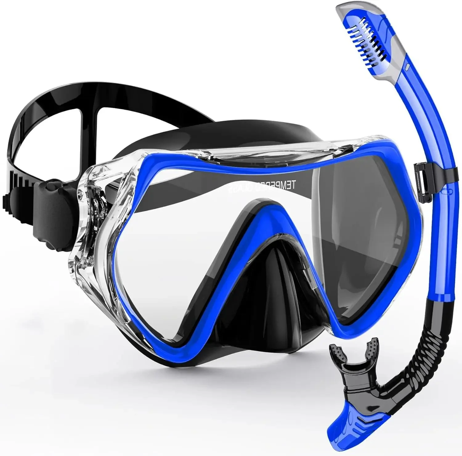 Snorkel Mask Set for Adults | 180° Wide View & Anti-Fog Lens | Silicone Face Seal & Dry Snorkel - Image 2