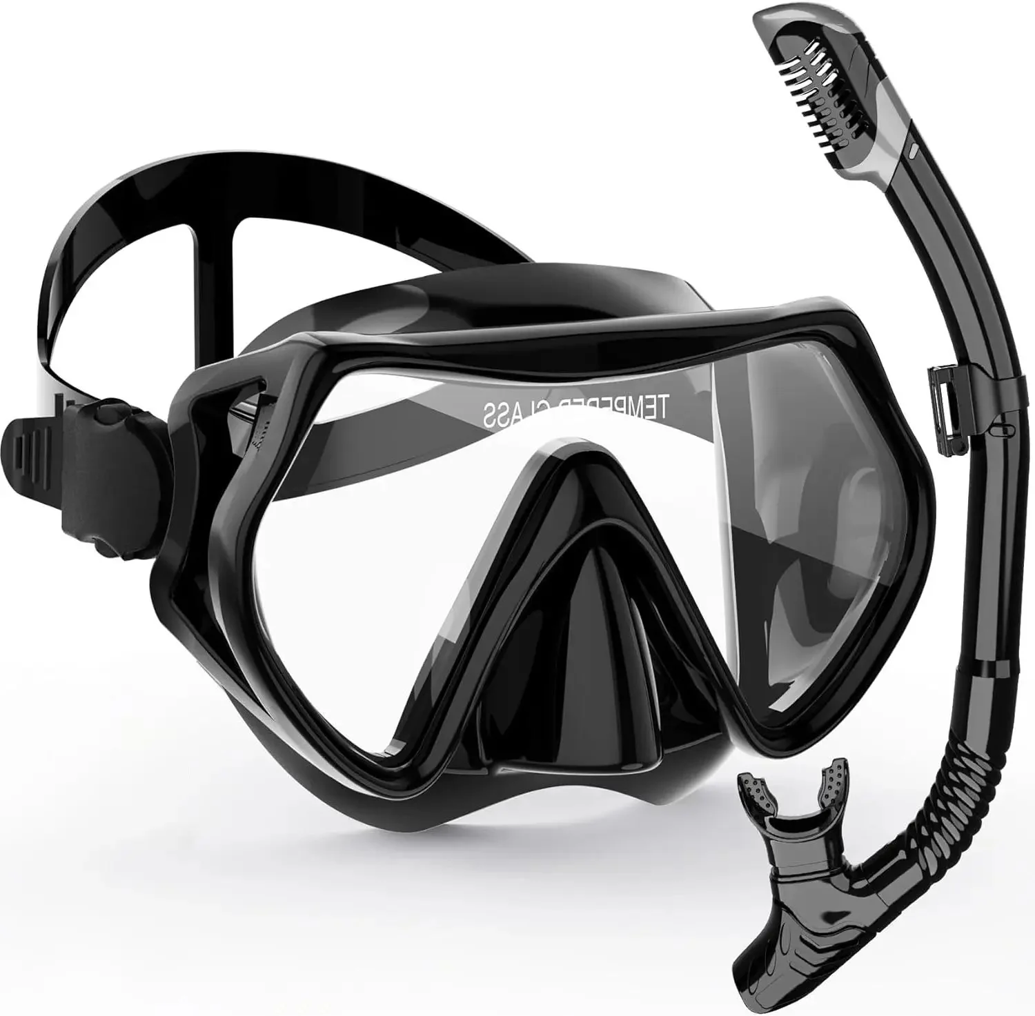 Snorkel Mask Set for Adults | 180° Wide View & Anti-Fog Lens | Silicone Face Seal & Dry Snorkel - Image 4