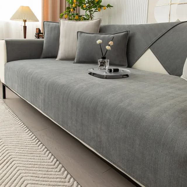 Sofa Cover | Stretch Fit | Blend Fabric & Non-Slip Backing | Durable Protection - Image 2