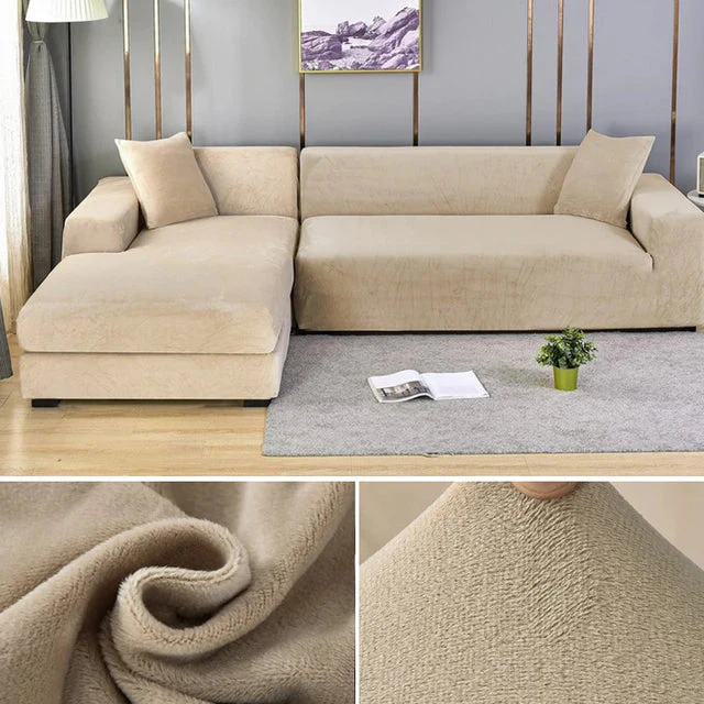 Sofa Slipcover | Universal Stretch Velvet Full Coverage | Elastic Fit & Stain-Resistant - Image 2