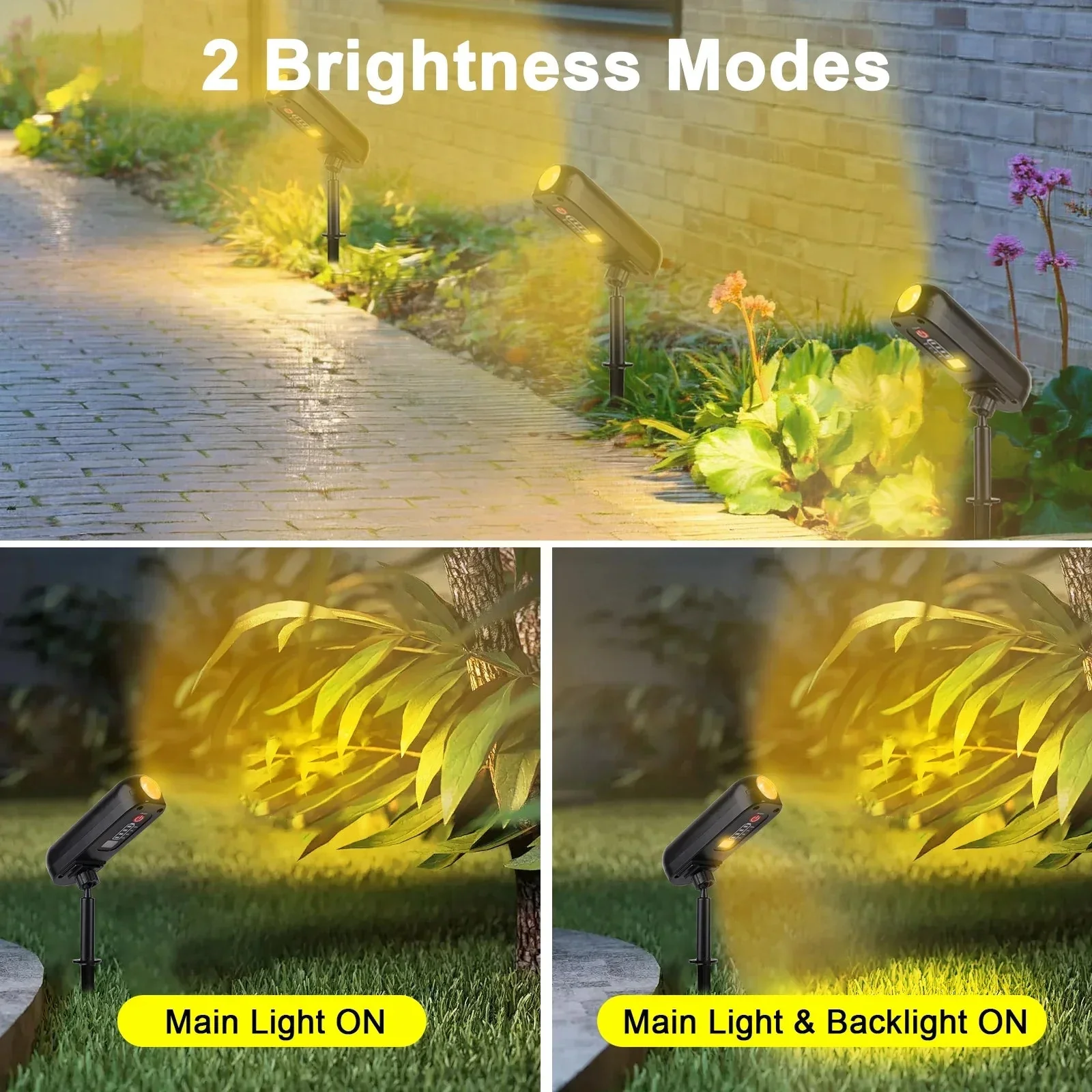Solar Garden Spotlight | Color-Changing & Warm White | Solar Powered & IP65 Waterproof | 6–8 hr Runtime - Image 4