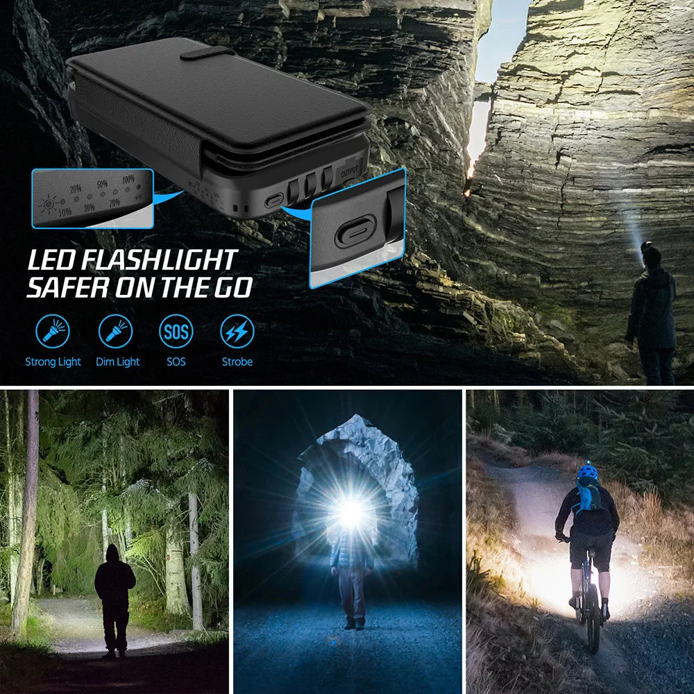 Solar Power Bank | 43800mAh High Capacity | Fast & Wireless Charging | Integrated Cables & LED - Image 3