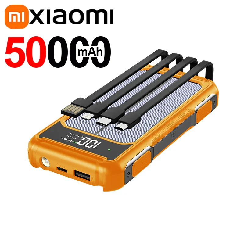 Solar Power Bank | High-Capacity | Built-In 4-in-1 Cables & Emergency LED | Travel - Image 9