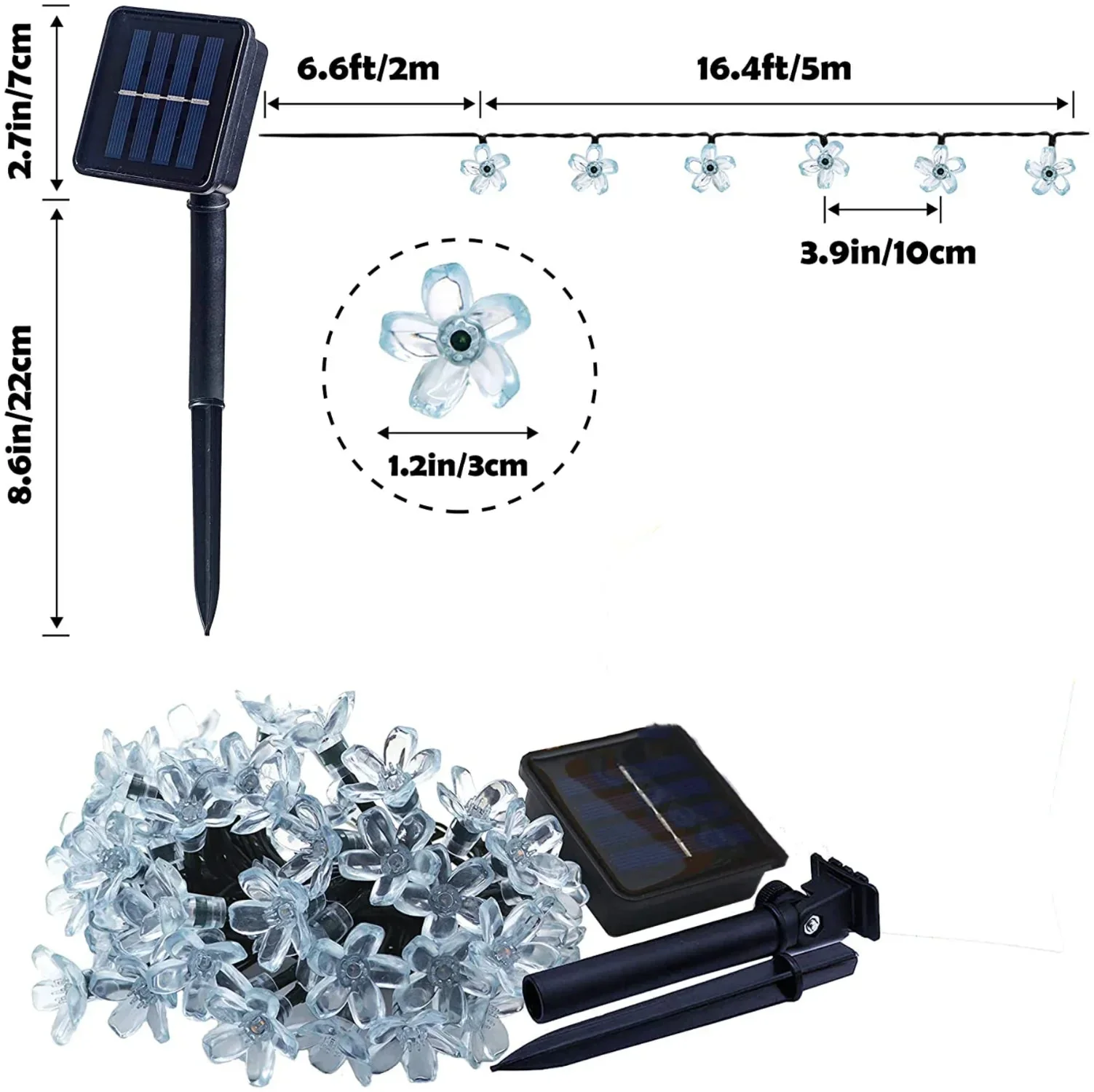 Solar String Lights | Solar Powered & Weatherproof | Up to 100 LEDs | Multiple Modes & Dusk Sensor - Image 6