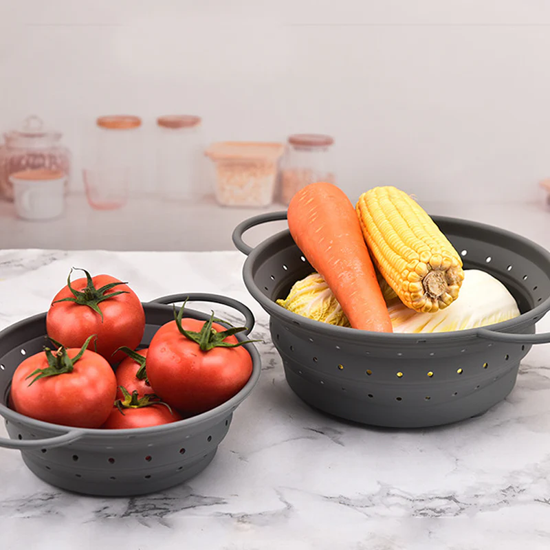 SolidDrain - Foldable Silicone Basket for Fast, Space-Saving Drainage
