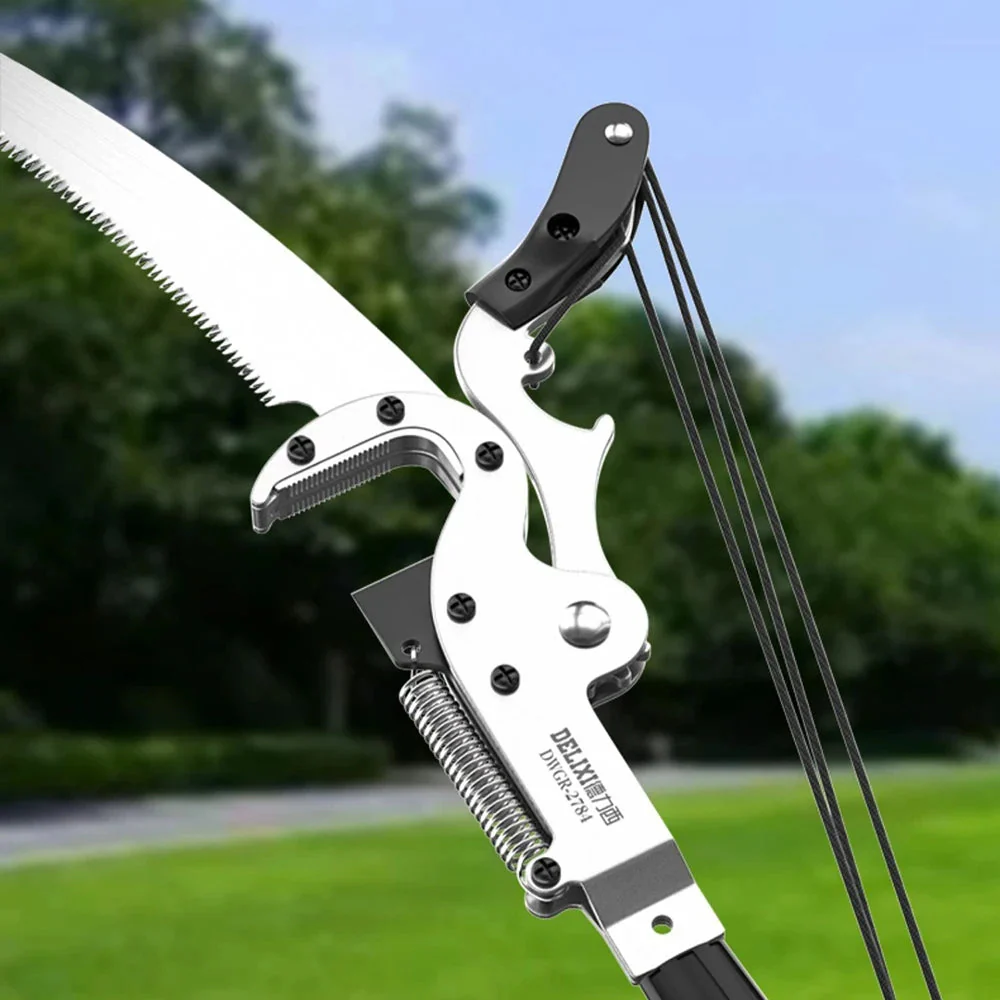 Telescopic Pole Pruner | Double Pulley System | Sharp Steel Blade & 1.18 in Diameter