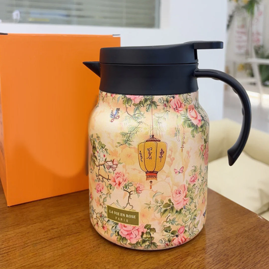 Thermal Teapot | Vacuum Insulated | Removable Stainless Steel Filter & 1L | Floral Design - Image 11
