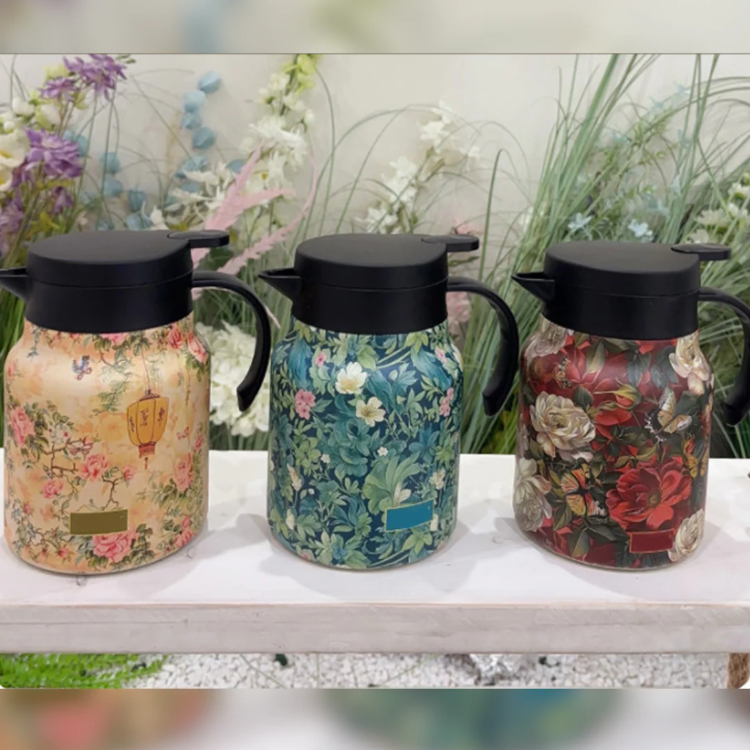 Thermal Teapot | Vacuum Insulated | Removable Stainless Steel Filter & 1L | Floral Design - Image 5