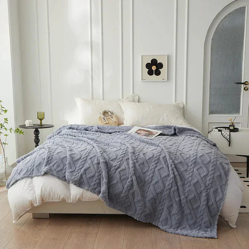 Throw Blanket | Double-Sided Thickened | Reversible Flannel & Lambswool | Plush & Warm - Image 11
