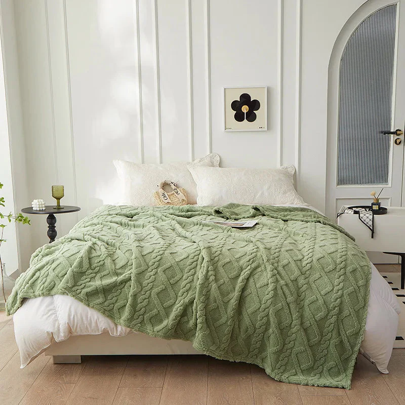 Throw Blanket | Double-Sided Thickened | Reversible Flannel & Lambswool | Plush & Warm - Image 5