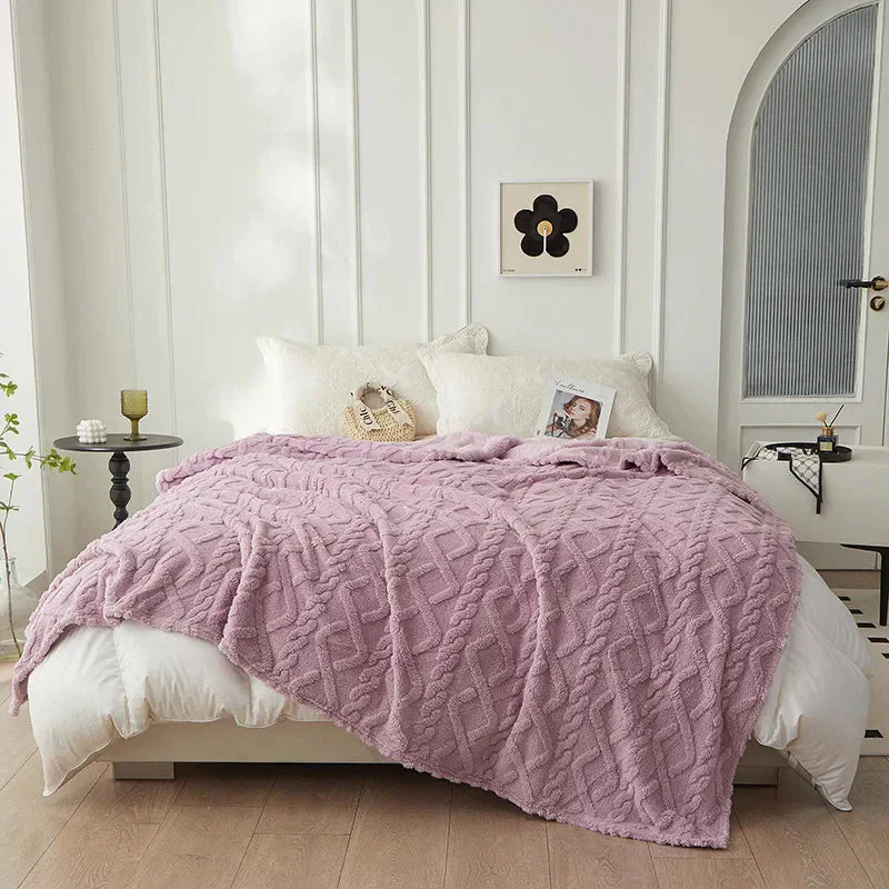Throw Blanket | Double-Sided Thickened | Reversible Flannel & Lambswool | Plush & Warm - Image 6