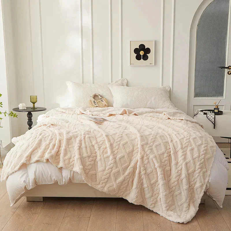 Throw Blanket | Double-Sided Thickened | Reversible Flannel & Lambswool | Plush & Warm - Image 7