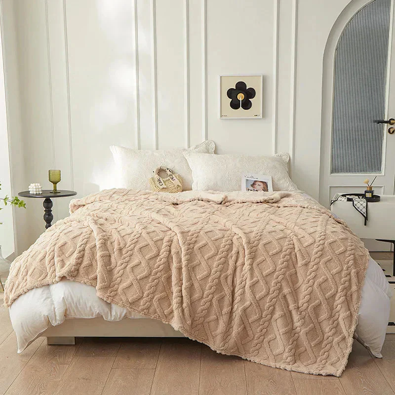Throw Blanket | Double-Sided Thickened | Reversible Flannel & Lambswool | Plush & Warm - Image 8
