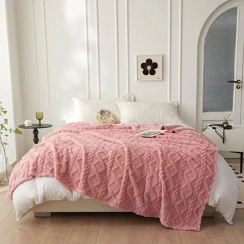 Throw Blanket | Double-Sided Thickened | Reversible Flannel & Lambswool | Plush & Warm - Image 9