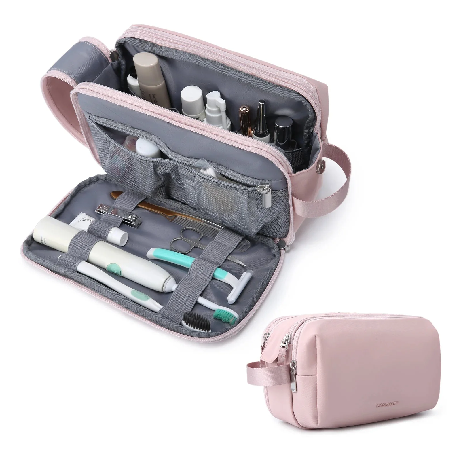 Toiletry Bag, Unisex | Water-Repellent Oxford, Lightweight | Multiple Compartments, S/M/L