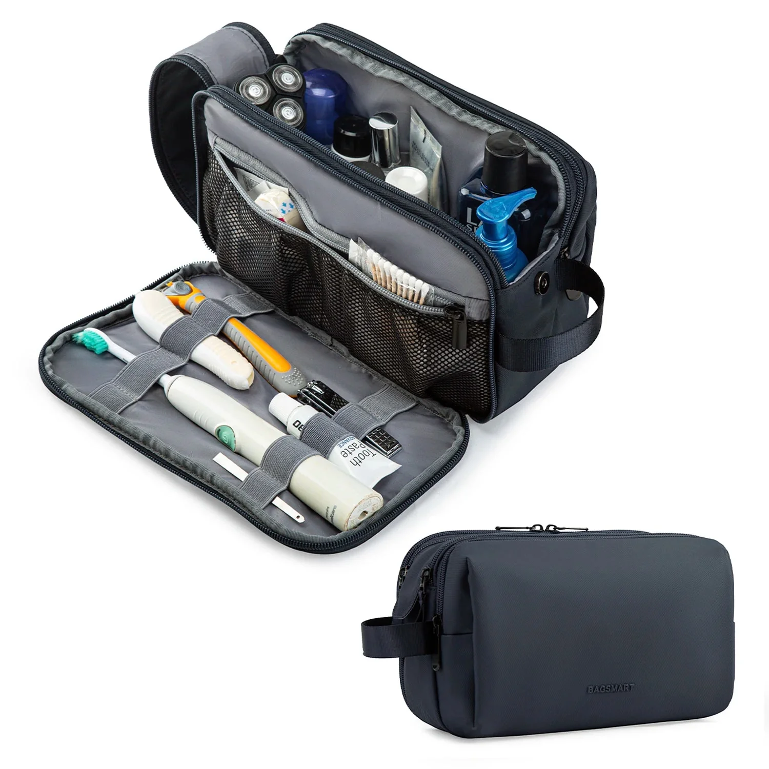 Toiletry Bag, Unisex | Water-Repellent Oxford, Lightweight | Multiple Compartments, S/M/L - Image 10
