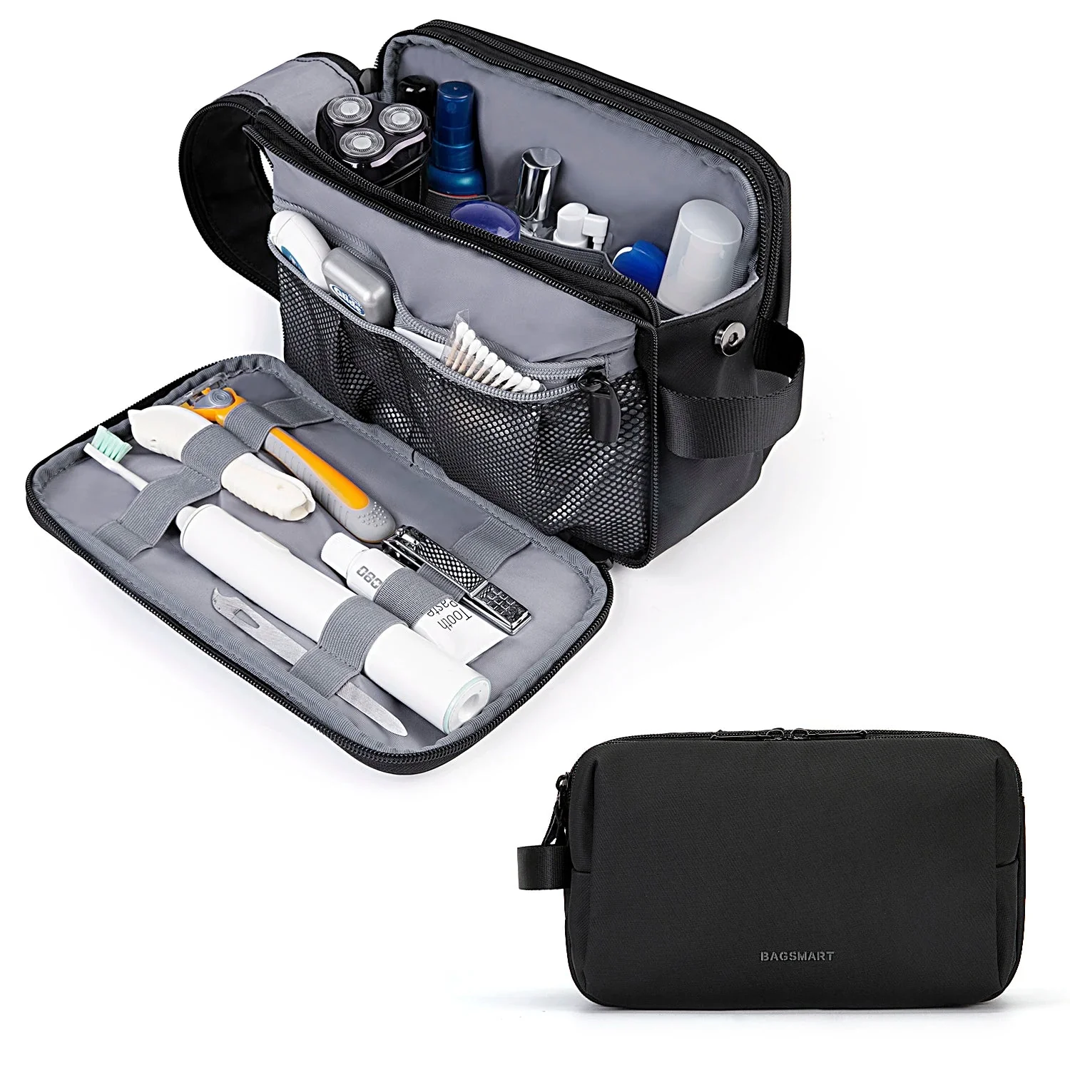 Toiletry Bag, Unisex | Water-Repellent Oxford, Lightweight | Multiple Compartments, S/M/L - Image 6