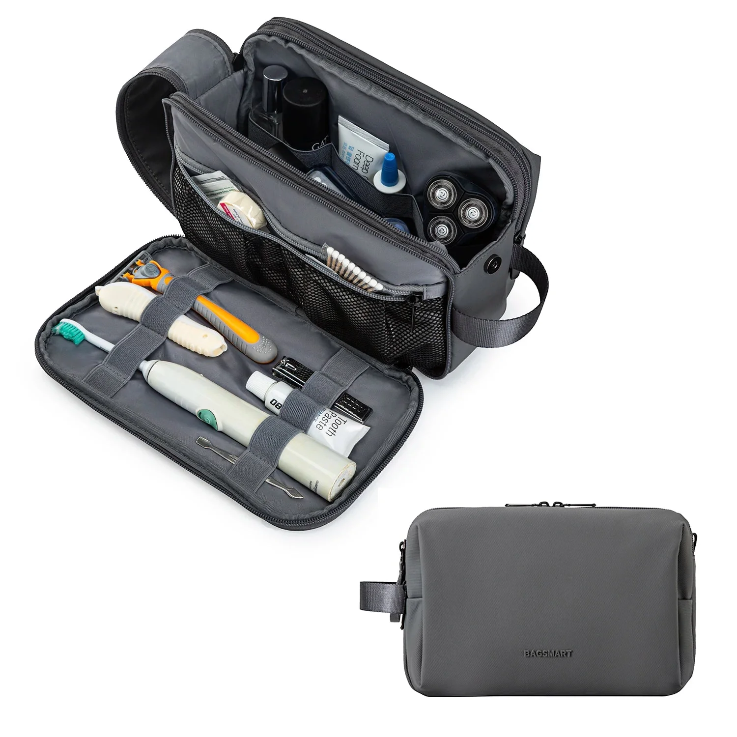 Toiletry Bag, Unisex | Water-Repellent Oxford, Lightweight | Multiple Compartments, S/M/L - Image 7