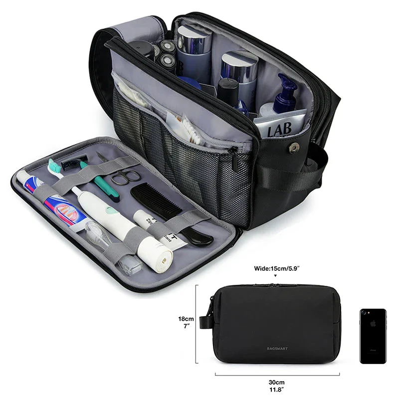Toiletry Bag, Unisex | Water-Repellent Oxford, Lightweight | Multiple Compartments, S/M/L - Image 8