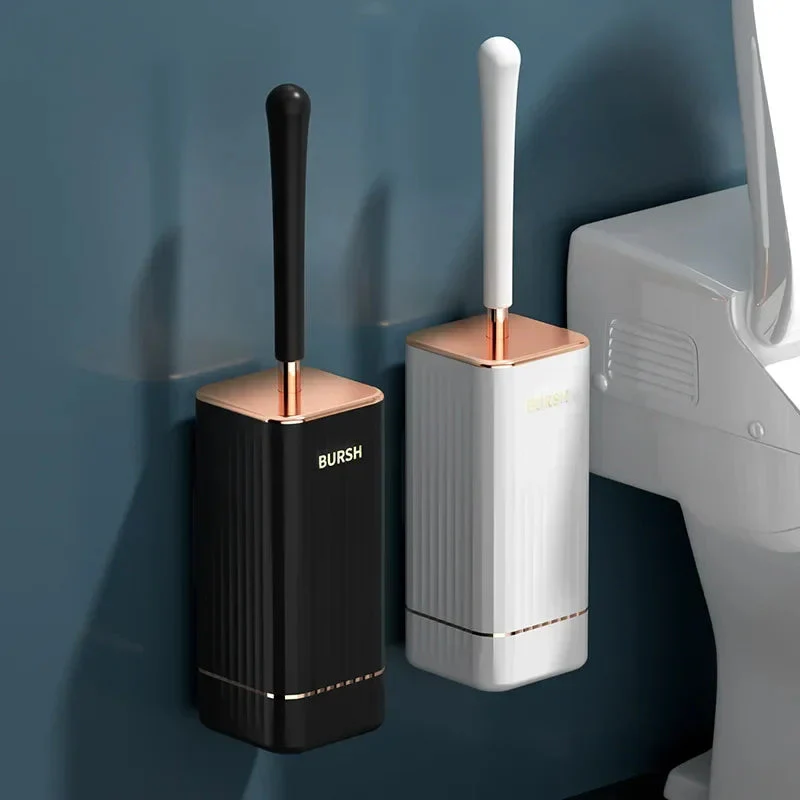 Toilettenbürste | Flexibler Kopf, Weiche Borsten | Selbstklebende Wandhalterung & Schnelltrocknende Basis - Image 3