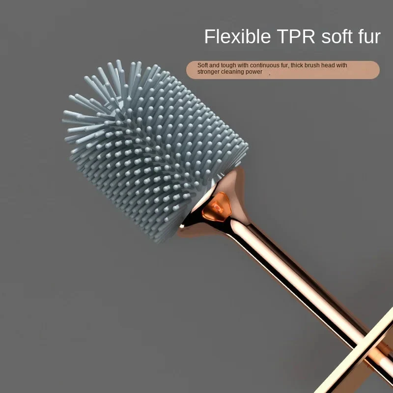 Toilettenbürste | Flexibler Kopf, Weiche Borsten | Selbstklebende Wandhalterung & Schnelltrocknende Basis - Image 4