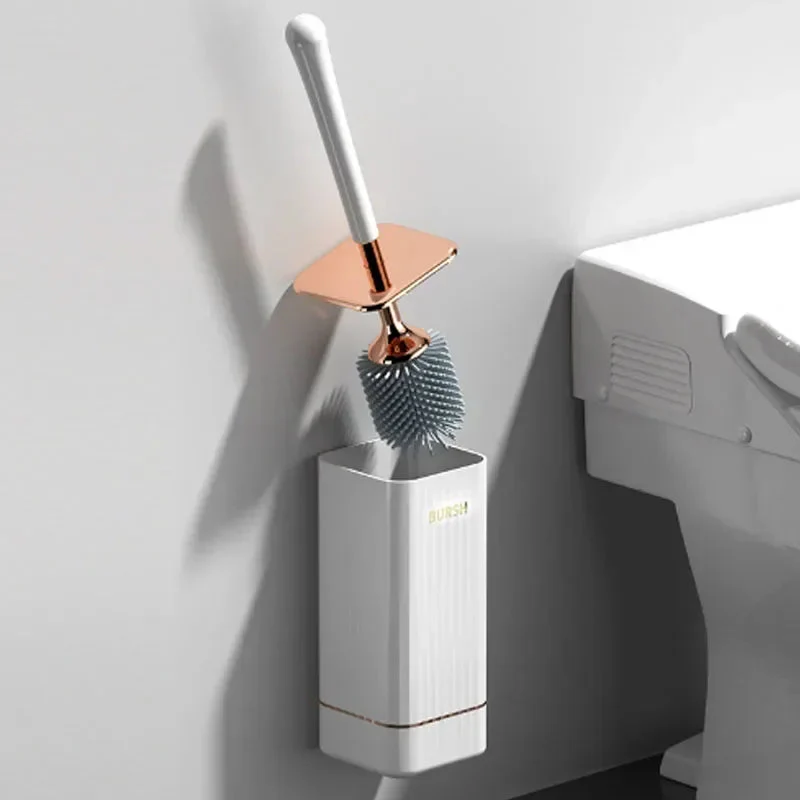 Toilettenbürste | Flexibler Kopf, Weiche Borsten | Selbstklebende Wandhalterung & Schnelltrocknende Basis - Image 8