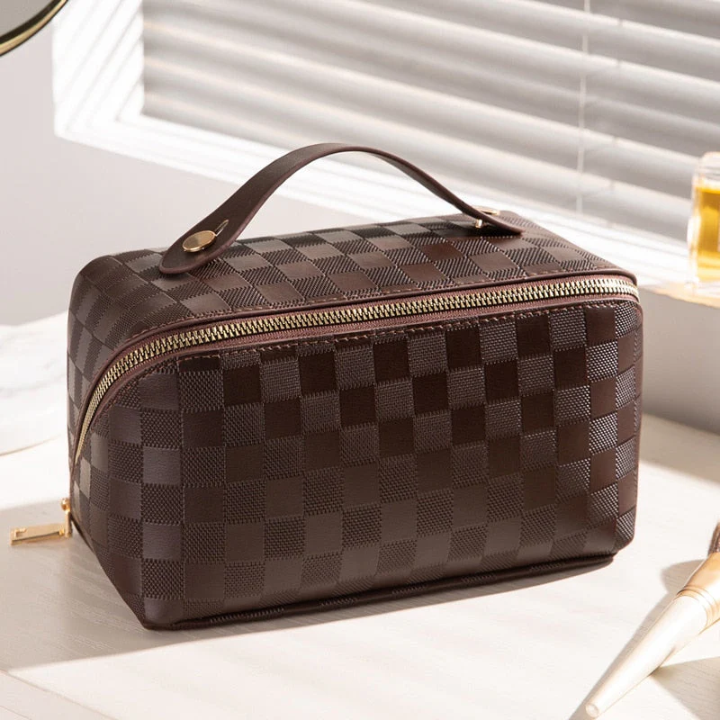 Travel Cosmetic Bag | Multiple Compartments & Structured Design | PU Leather, Water-Resistant - Image 3