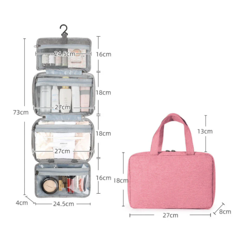 Travel Cosmetic Organizer | Compact & Water-Resistant | 4 Compartments & Rotating Hook - Image 20