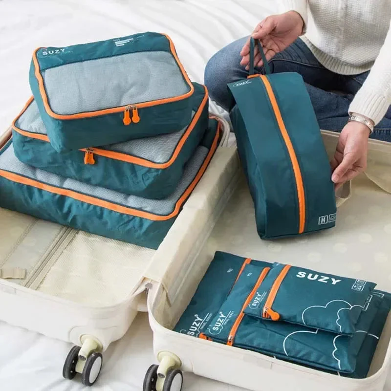 Travel Organizer Set 7-Piece | Lightweight & Space-Saving | Water-Repellent Polyester