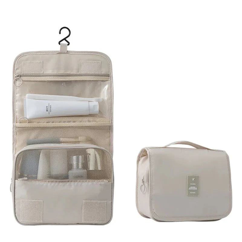 Travel Toiletry Bag | 6 Compartments & Hook | Water-Resistant Polyester | Compact - Image 8