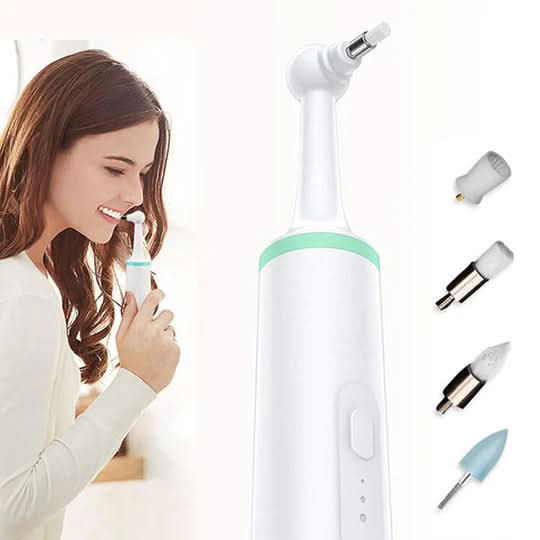 Ultrasonic Tooth Cleaner | 3-Level Intensity & LED Light | USB Rechargeable, Steel Tip
