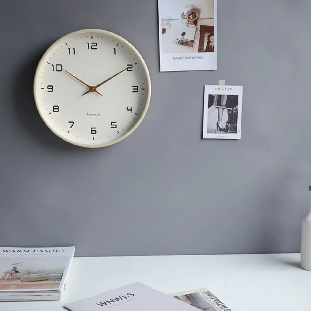 Wall Clock | Scandinavian Minimalist Design | Natural Wood Finish | Silent Quartz Movement