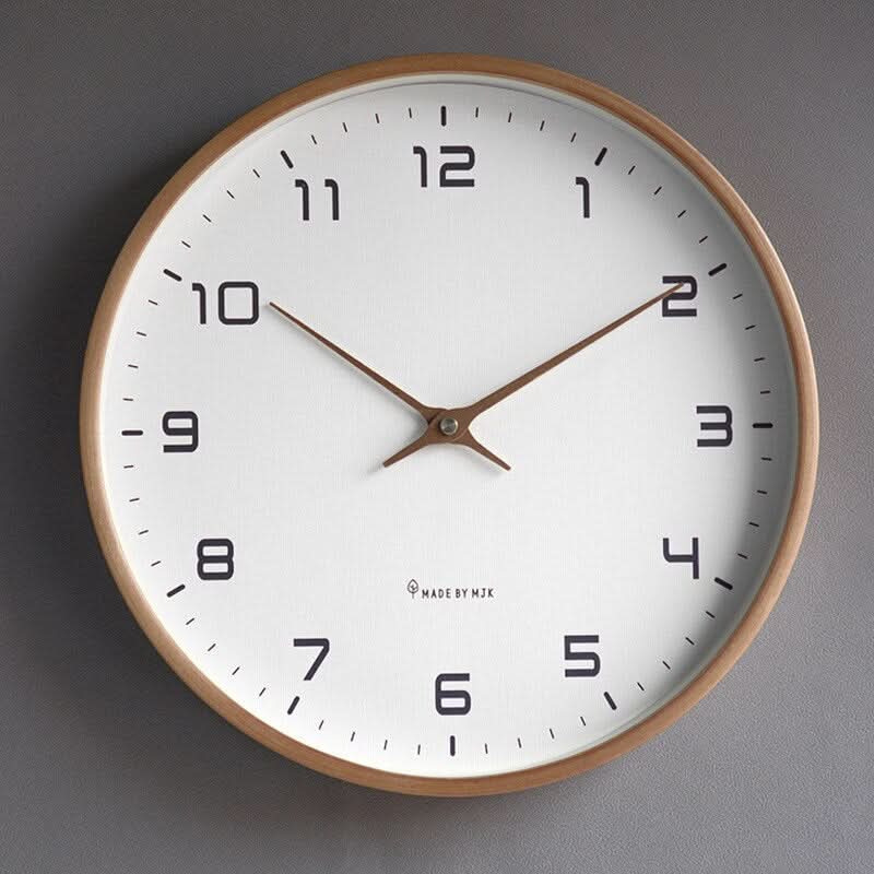 Wall Clock | Scandinavian Minimalist Design | Natural Wood Finish | Silent Quartz Movement - Image 7