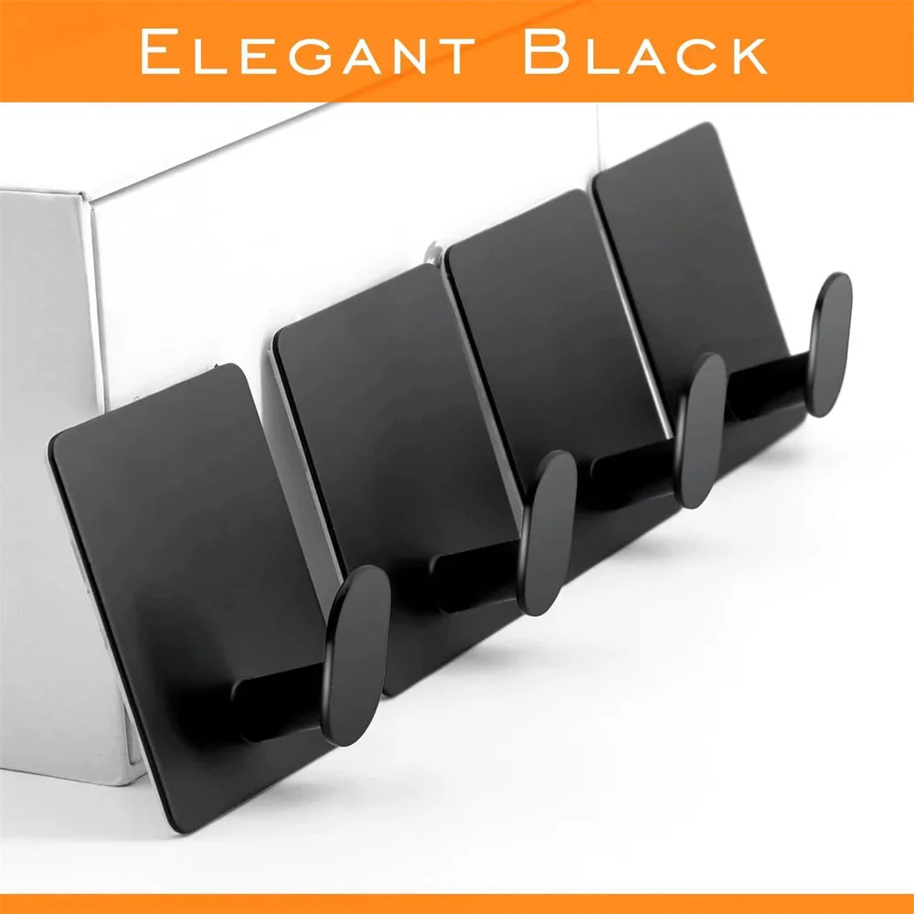 Wall Hooks | Durable Stainless Steel | Self-Adhesive No-Drill | For Bathroom & Kitchen - Image 3