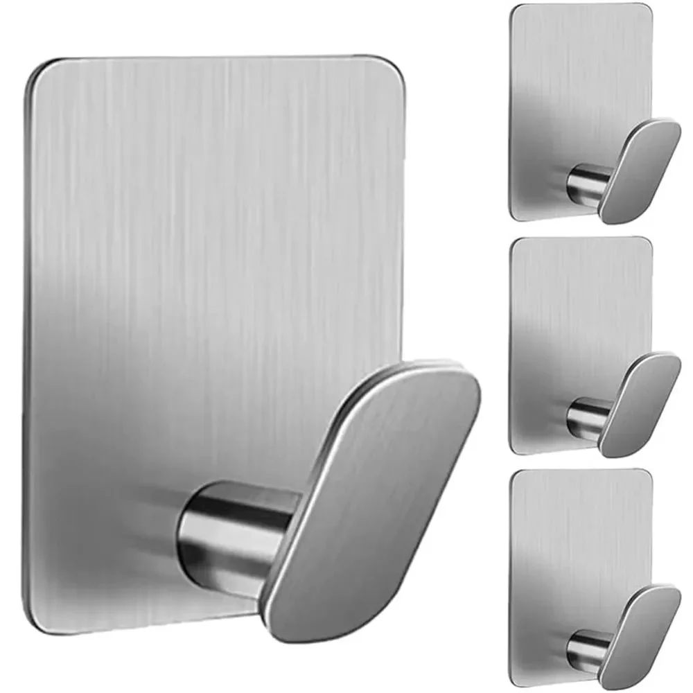 Wall Hooks | Durable Stainless Steel | Self-Adhesive No-Drill | For Bathroom & Kitchen - Image 8