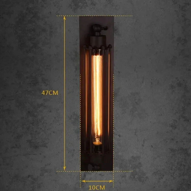 Wall Lamp | Vintage Edison Design | Iron & Glass | E27 Socket - Image 6