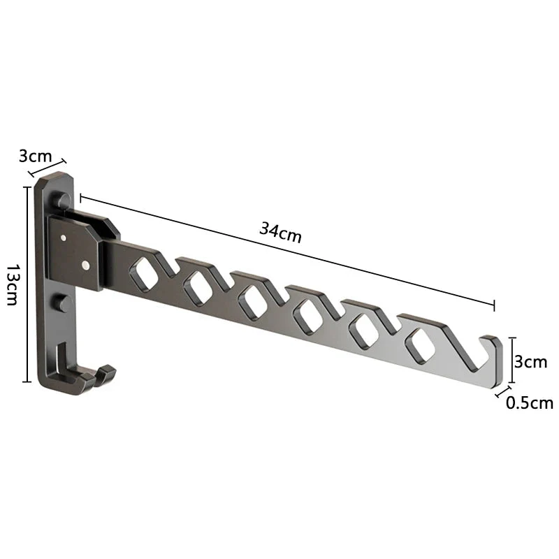 Wall-Mounted Drying Rack | 180° Swivel & Foldable Design | Aluminum Construction | Space-Saving - Image 10