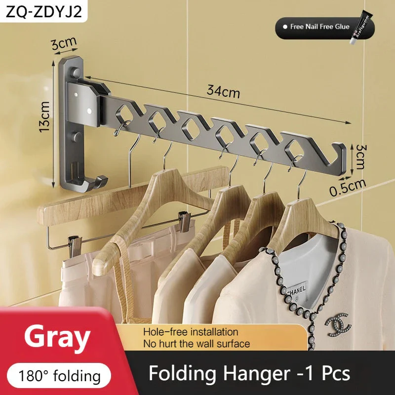 Wall-Mounted Drying Rack | 180° Swivel & Foldable Design | Aluminum Construction | Space-Saving - Image 11