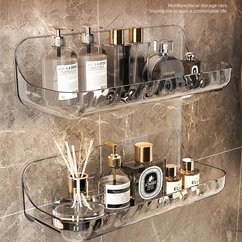 Wall Shelf | Transparent Acrylic | Self-Adhesive & Removable | For Bathroom & Kitchen